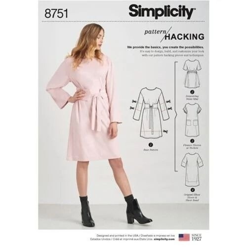 Simplicity Sewing Pattern 8751 Misses Dress Options DIY‎ Design Inspired XXS-XXL